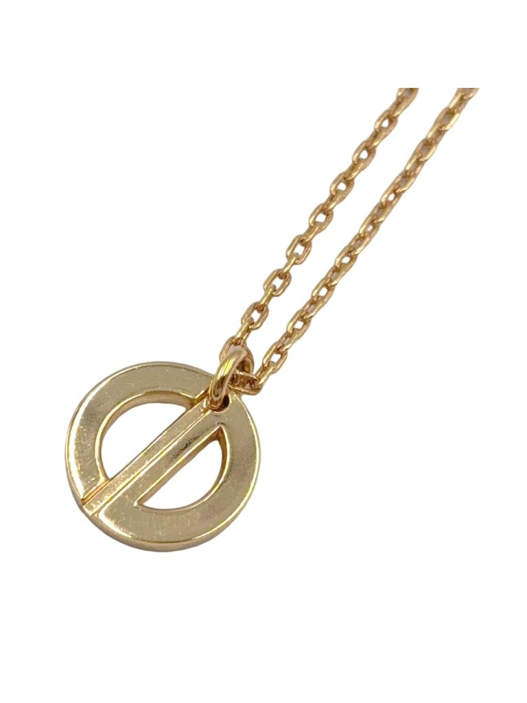 Dior Cd Logo Circle Gold Plated Necklace